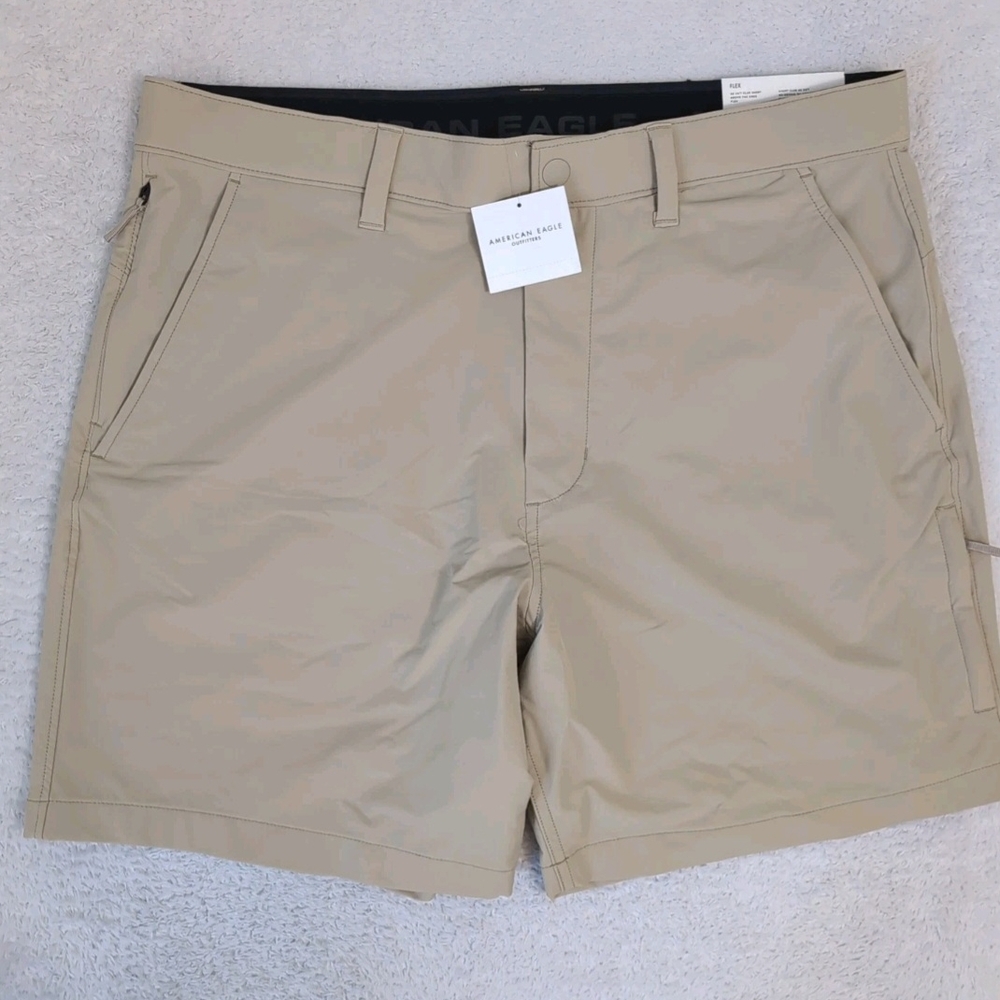 American Eagle Outfitters Men's Tan Flat Front Shorts